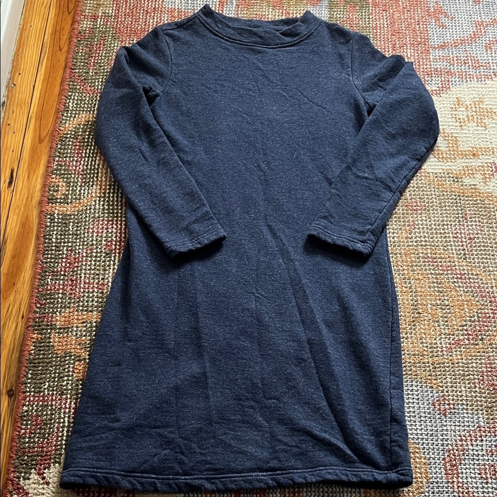 Patagonia Women’s Navy Blue Organic Cotton Sweatshirt Midi Dress in Size Small